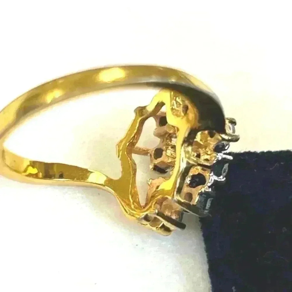 Vtg. 18K GE Oval Cut Sapphire Moissanite - Women's Size 6 - Used Con. - Picture 5 of 12